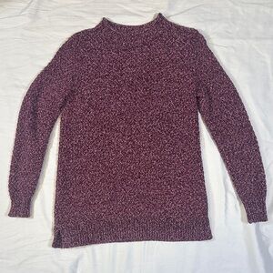 LOFT Women’s Small Purple Marled Knit Cowl Neck Sweater